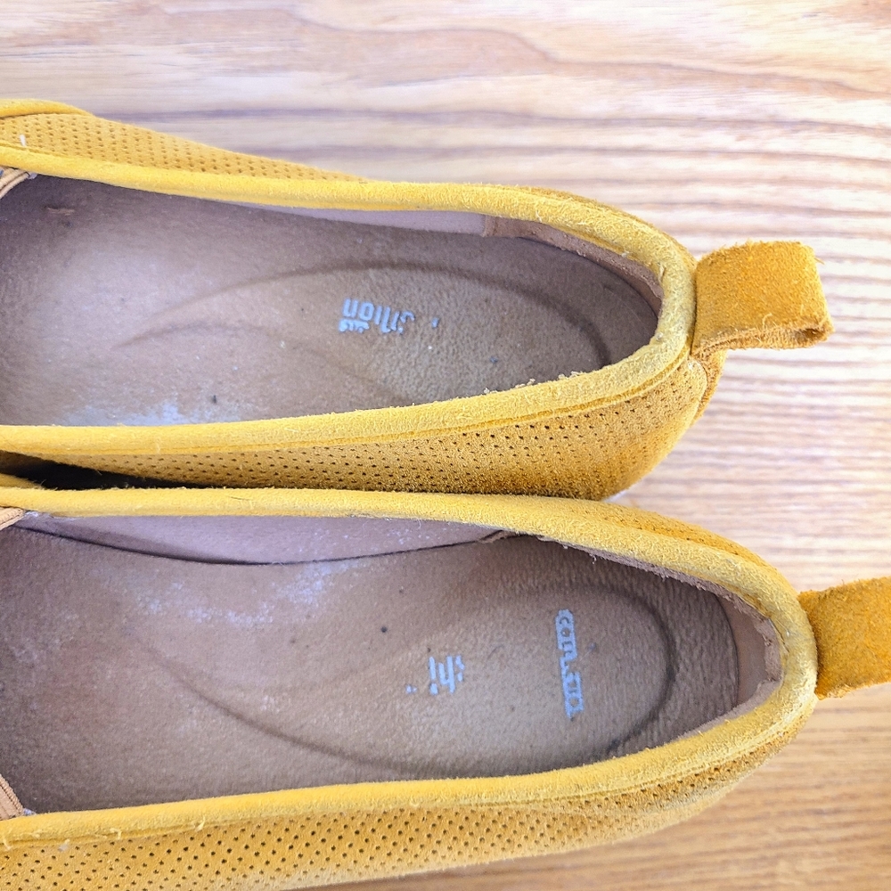 Clark's Azella Yellow Perforated Suede Espadrille Sneakers - Picture 7 of 10